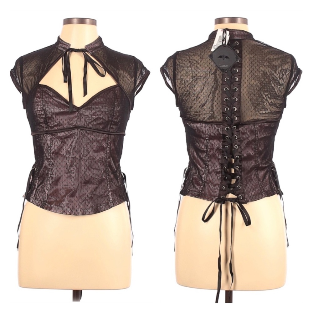 Lip Service Black Gothic Lace-Up Corset Top